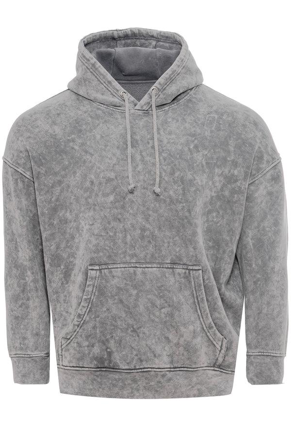 Soulstar Grennan Acid Wash Hooded Sweatshirt Gray
