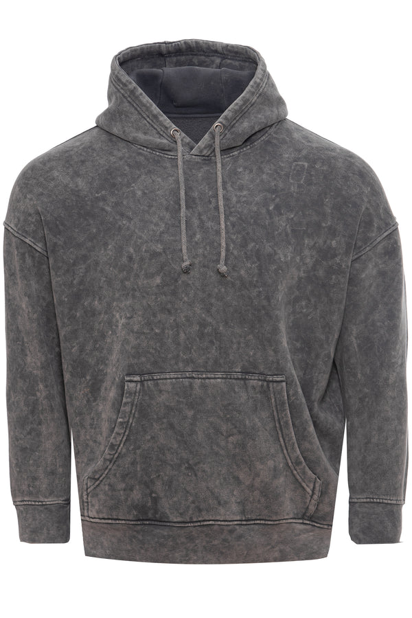 Soulstar Grennan Acid Wash Hooded Sweatshirt Gray