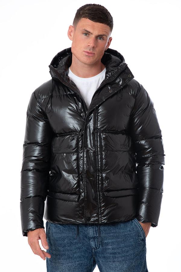 soulstar High-Shine Puffer Jacket Black