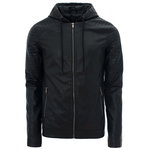 Soulstar Hooded Biker Jacket Black