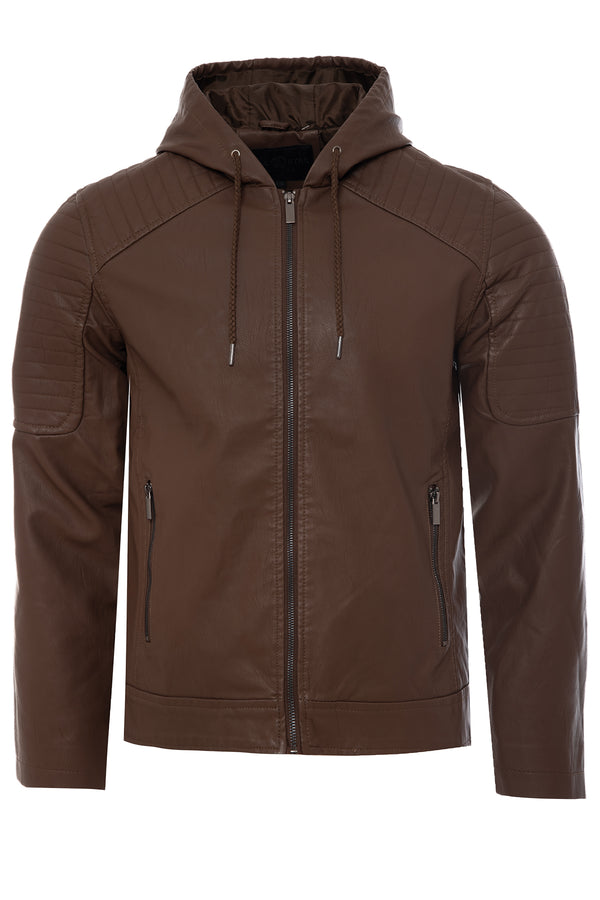 Soulstar Hooded Biker Jacket Black