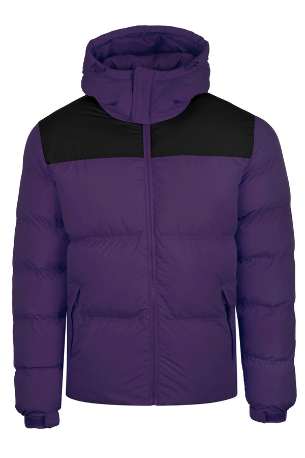 Soulstar Hooded Puffer Coat Purple