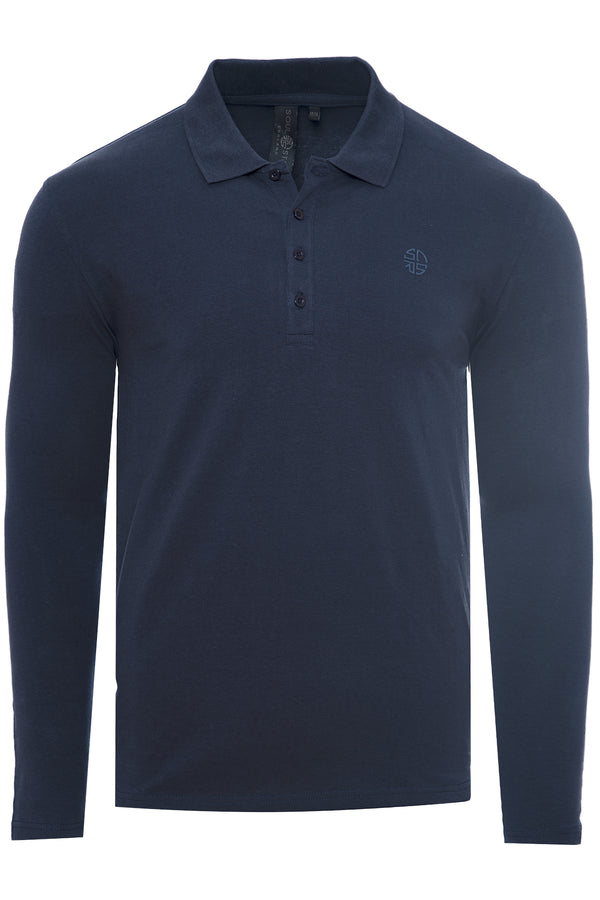 Soulstar Long Sleeved Polo Shirt Black