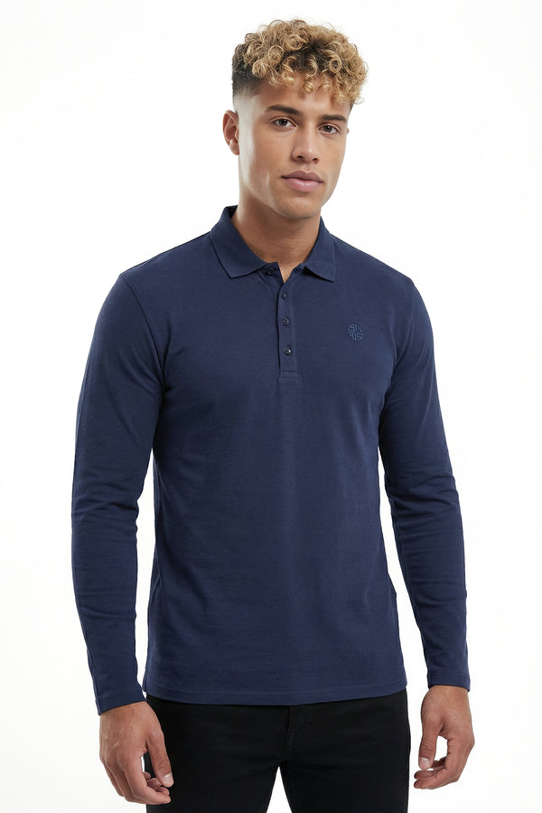 soulstar Long sleeved Polo Shirt Black