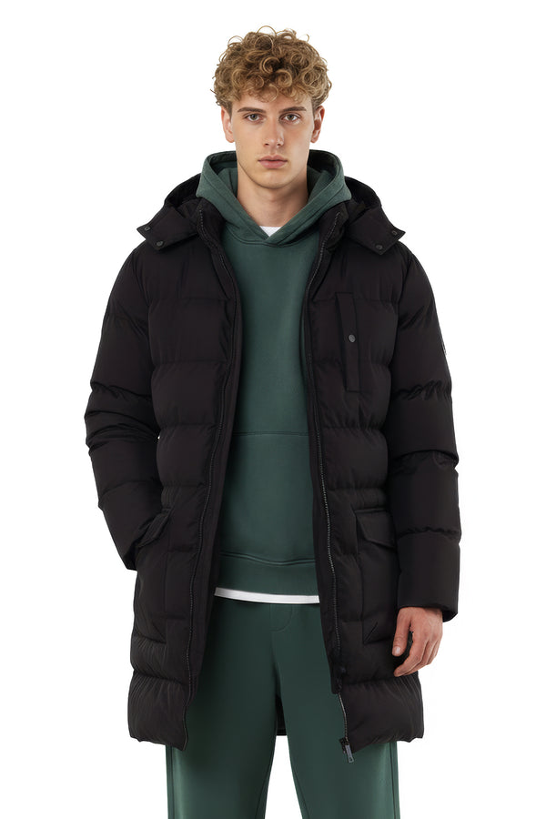 soulstar Longline Puffer Coat Black