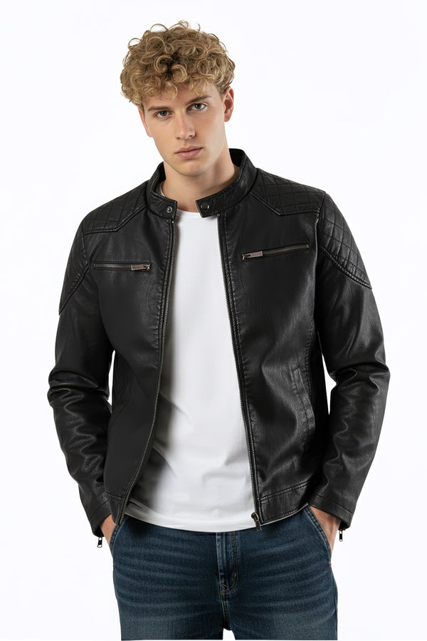Soulstar Men's Biker Jacket Black
