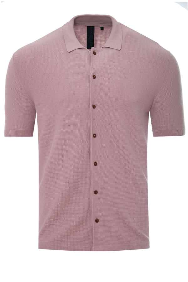 Soulstar Men's Button-Up Knit Cardigan Pale Mauve