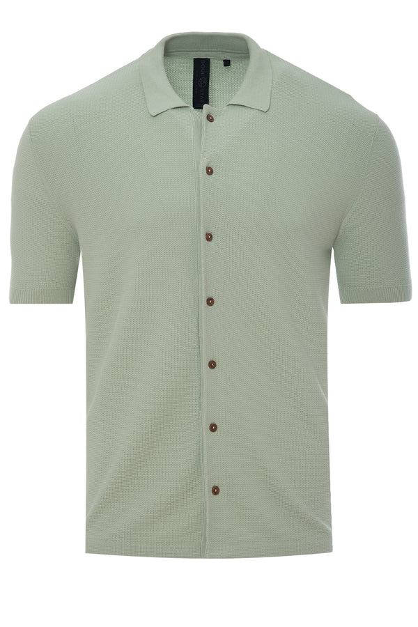 Soulstar Men's Button-Up Knit Cardigan Pale Mauve