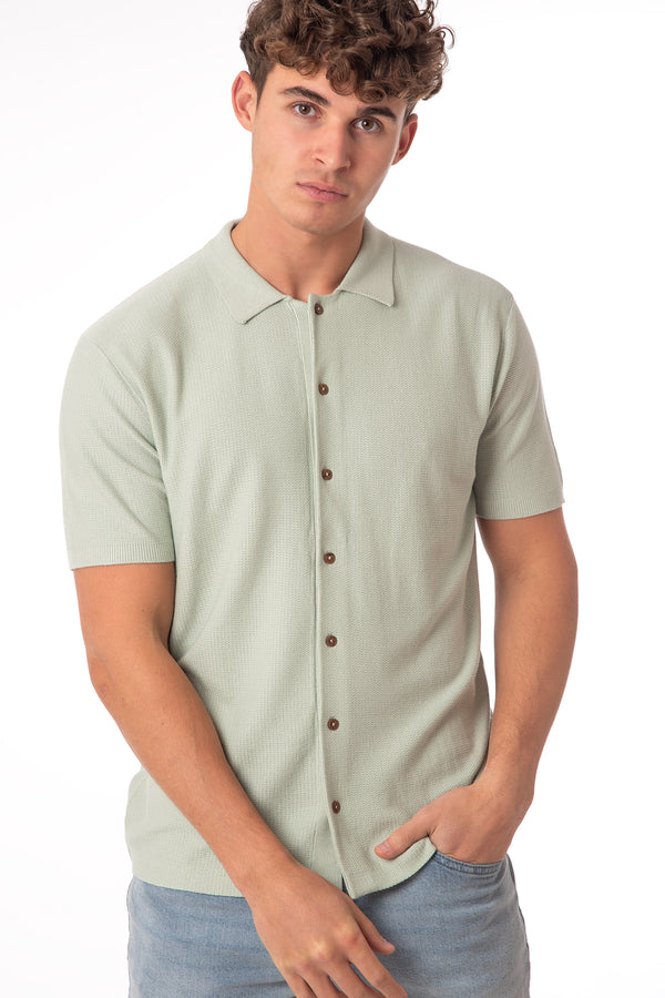 soulstar Men's Button-Up Knit Cardigan Pale mauve