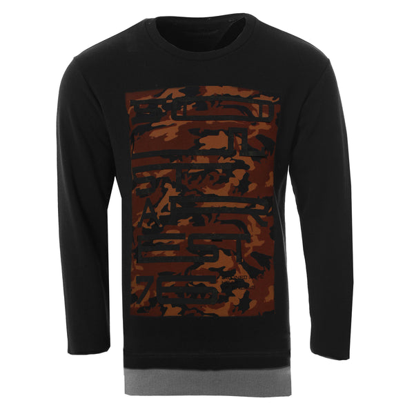 Soulstar Men's Camo Graphic Panel Sweatshirt Green