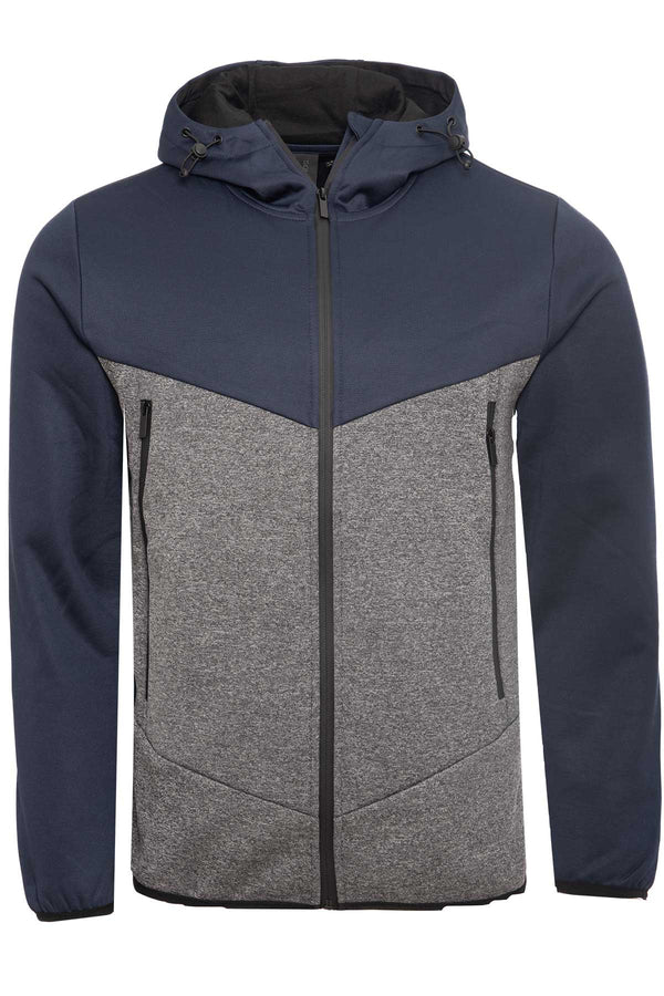 Soulstar Men's Casual Zip-Up Sweatshirt Navy