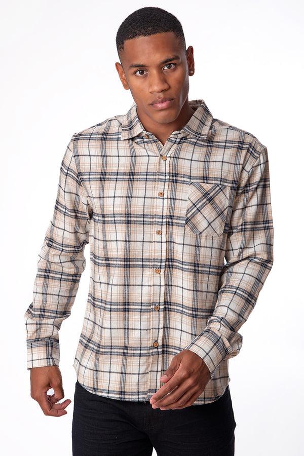 Soulstar Men's Check Flannel Shirt Navy
