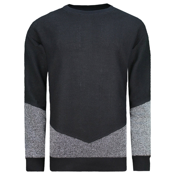 Soulstar Men's Chevron Panel Sweatshirt Black