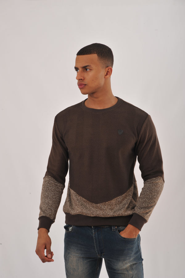 Soulstar Men's Chevron Panel Sweatshirt Black