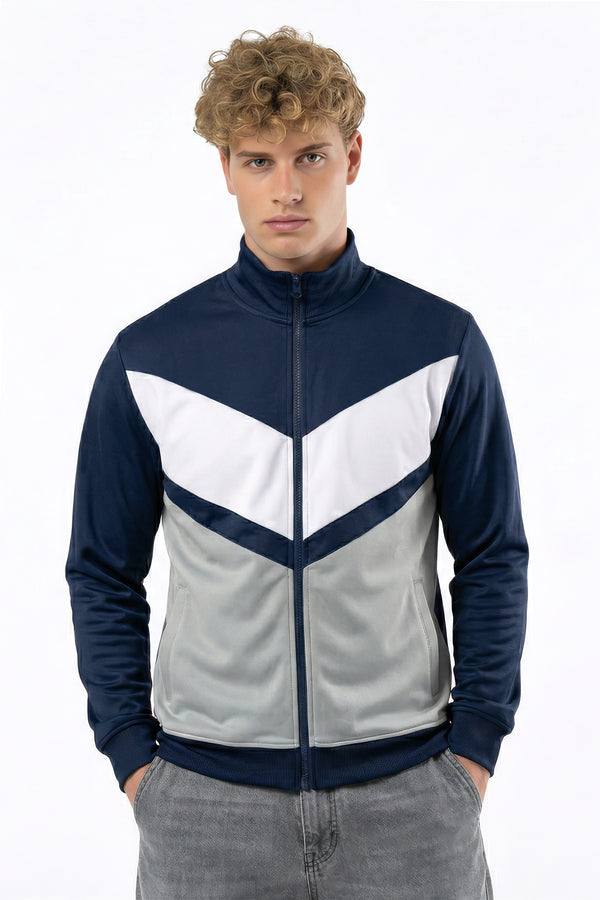 Soulstar Men's Chevron Track Jacket Navy