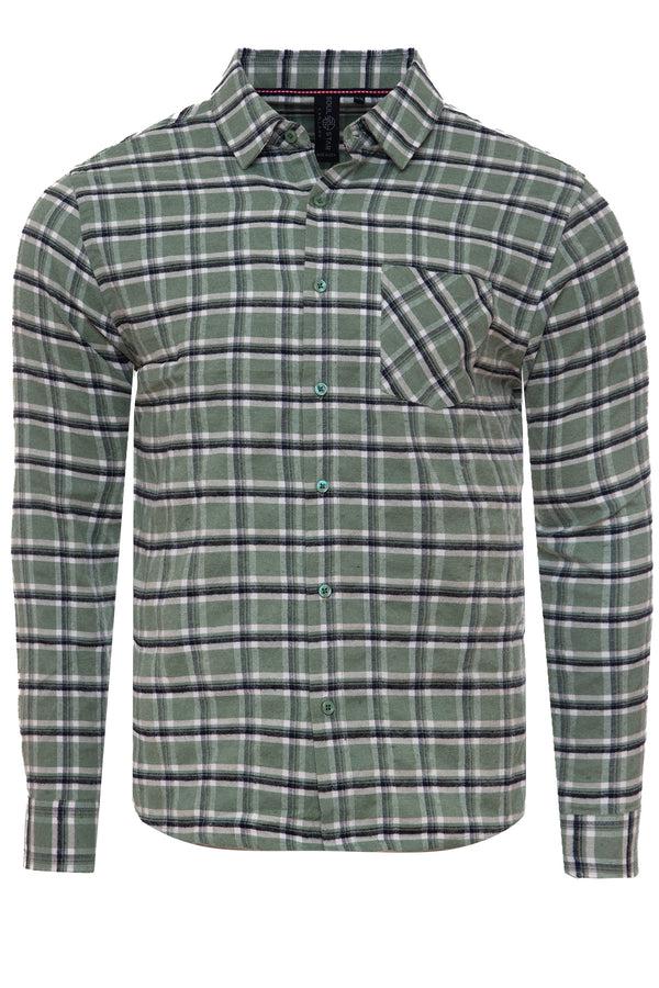 Soulstar Men's Classic Checked Flannel Shirt Green