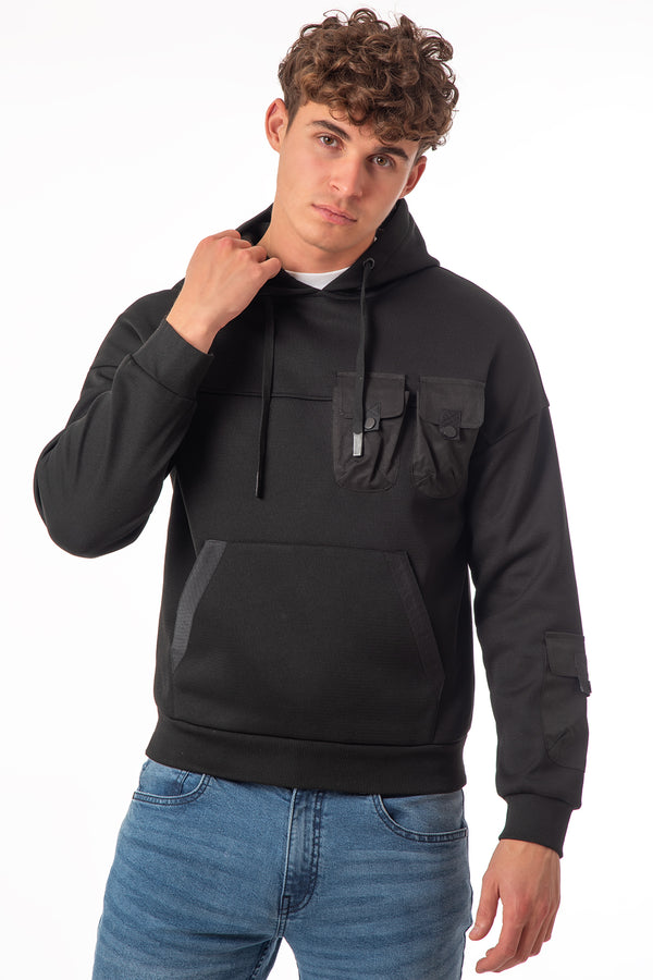 soulstar Men's Classic Hooded Sweatshirt Black