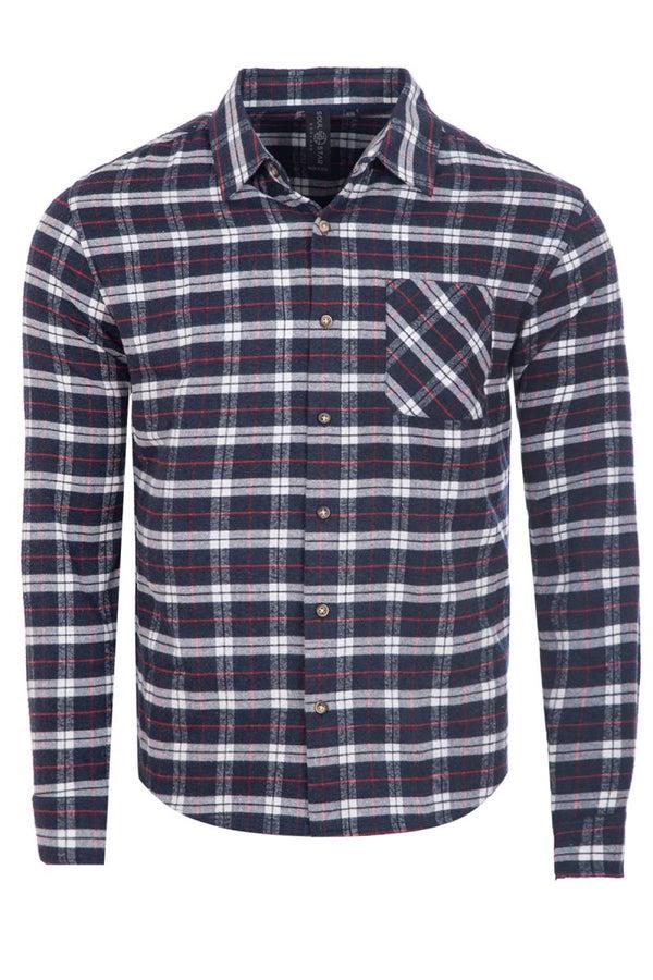 Soulstar Men's Classic Long Sleeve Overshirt Navy