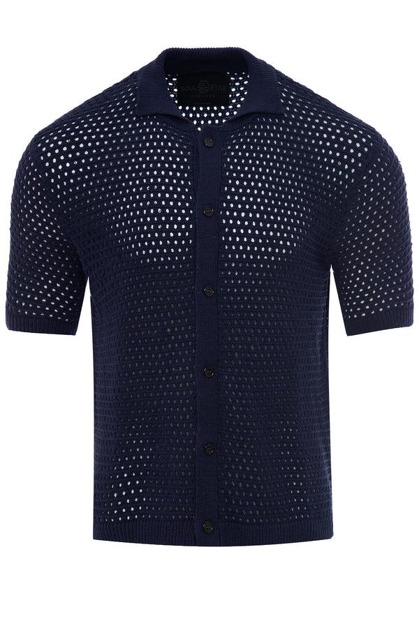 Soulstar Men's Classic Short Sleeve Knit Polo Ecru