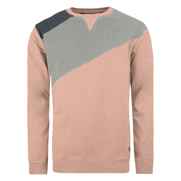 Soulstar Men's Colour Block Jumper Pink