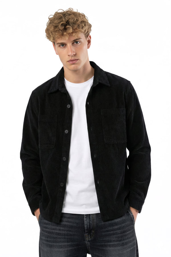 Soulstar Men's Corduroy Shacket Black