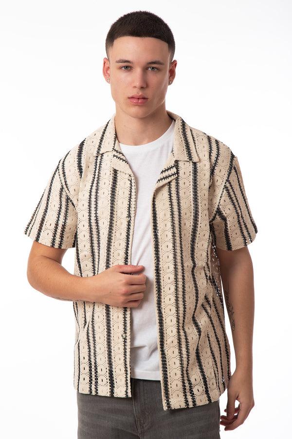 soulstar Men's Crochet Shirt Black