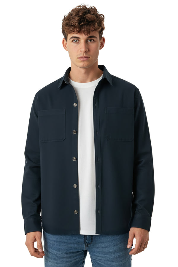 soulstar Men's Essential Utility Shacket Olive