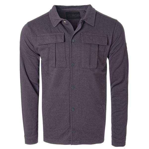 Soulstar Men's Fleece Button-Up Shirt Black