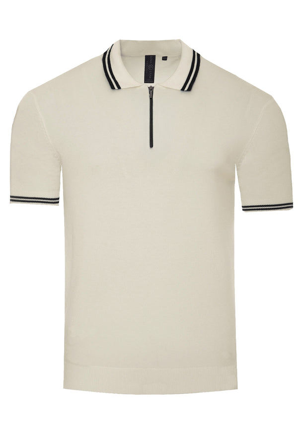 Soulstar Men's Half-Zip Knit Polo Sweater Black