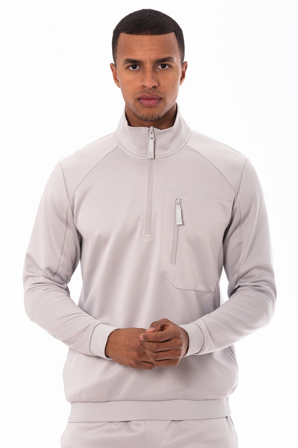 soulstar Men's Half-Zip Sweatshirt Grey