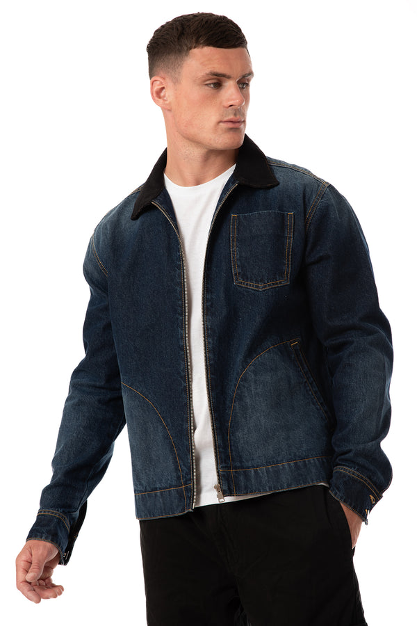 Soulstar Men's Heavyweight Denim Shacket Mid Blue