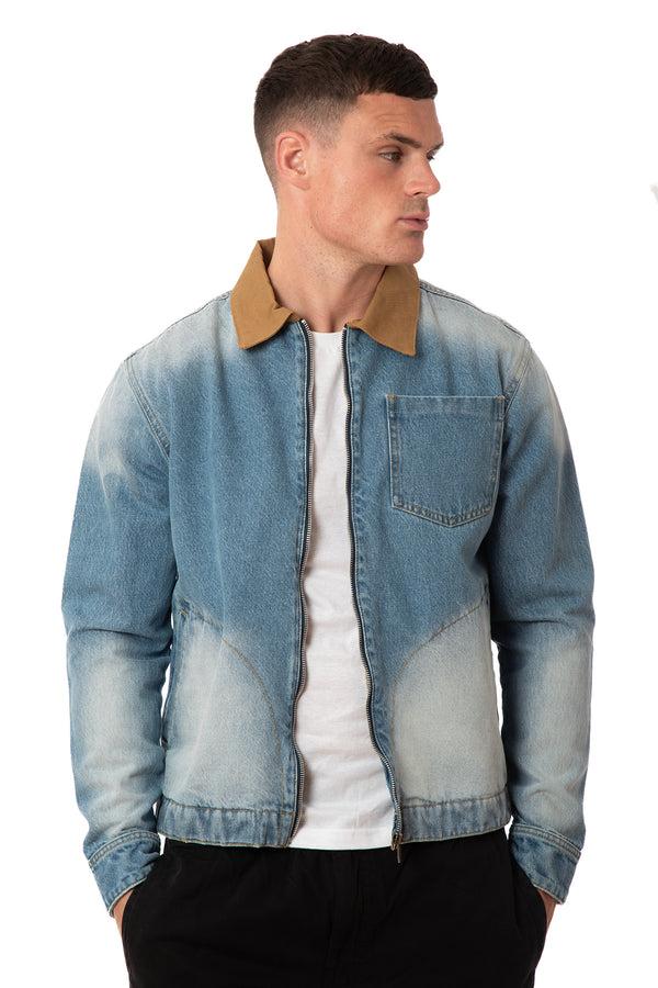 Soulstar Men's Heavyweight Denim Shacket Mid Blue