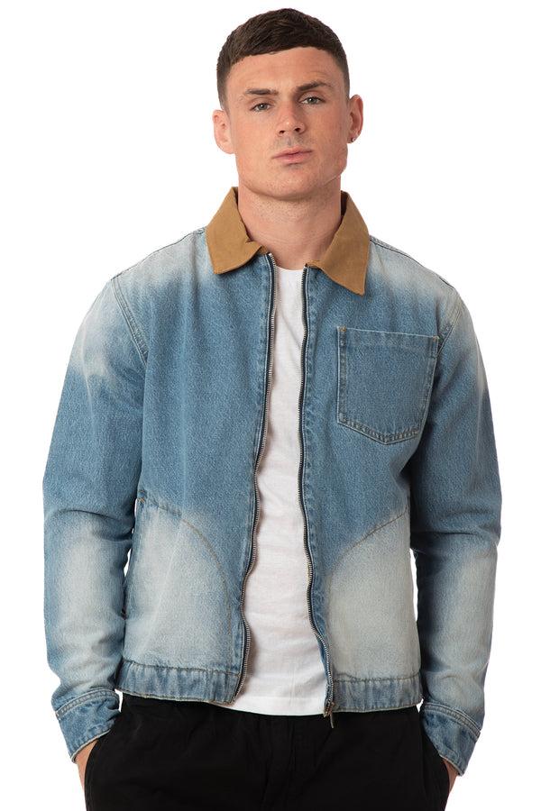 soulstar Men's Heavyweight Denim Shacket Mid blue