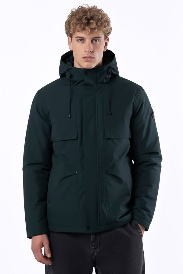 soulstar Men's Hooded Coat Black