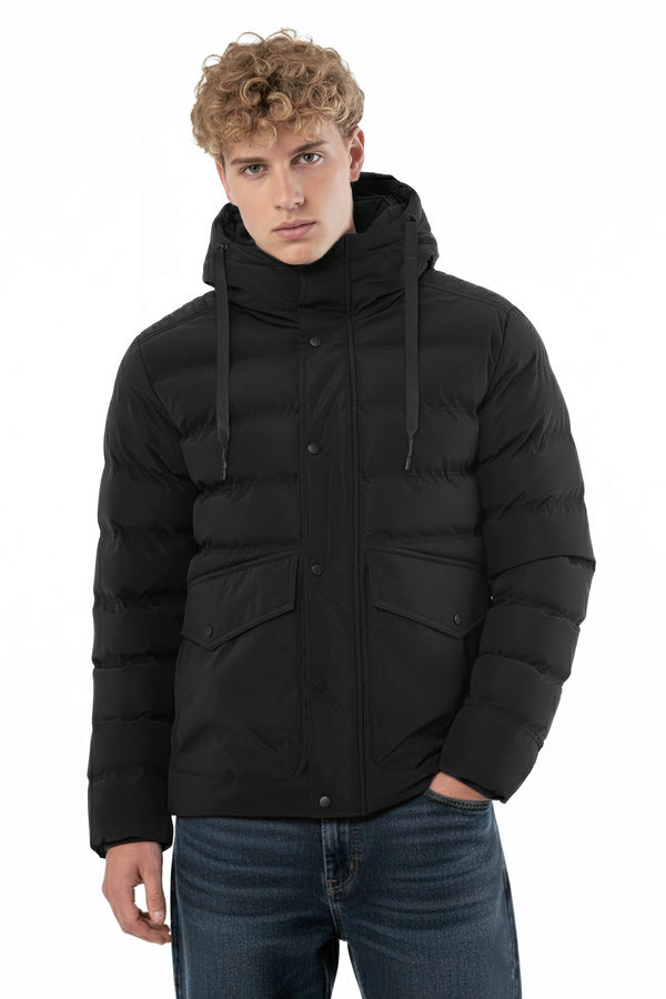 Soulstar Men's Hooded Puffer Jacket Charcoal