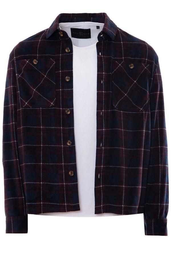 Soulstar Men's Plaid Shacket Red