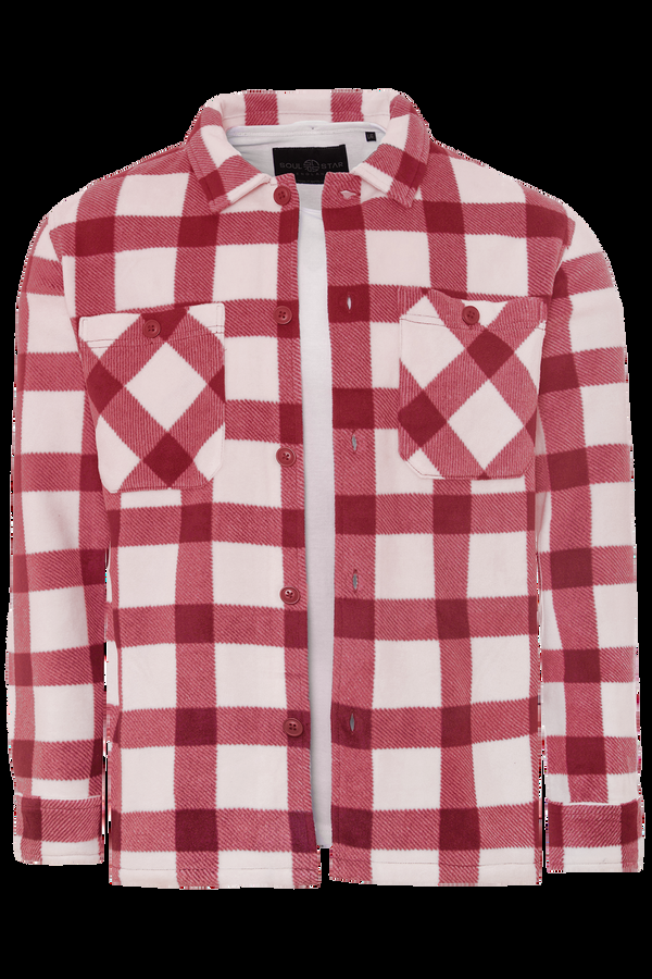 Soulstar Men's Polar Fleece Check Shirt Navy