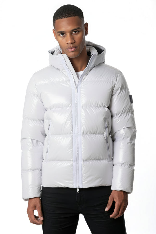 soulstar Men's Quilted Puffer Jacket White