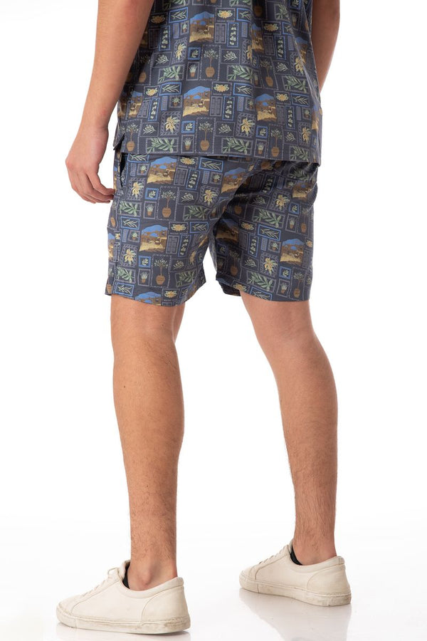 Soulstar Men's Slim-fit Printed Shorts Blue