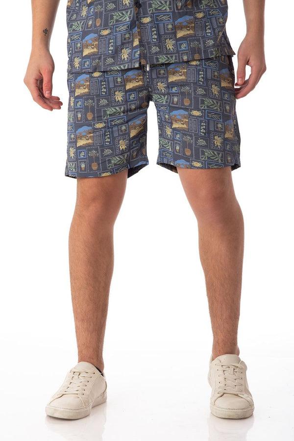 soulstar Men's Slim-fit Printed Shorts Blue