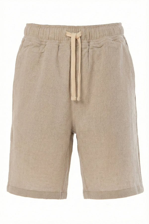 Soulstar Men's Textured Drawstring Shorts Beige