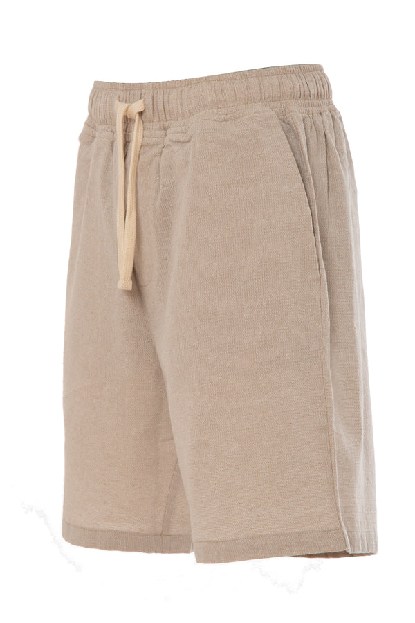 Soulstar Men's Textured Drawstring Shorts Beige