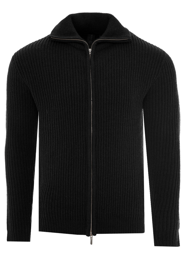 Soulstar Men's Textured Knit Zip Hoodie Grey Mel