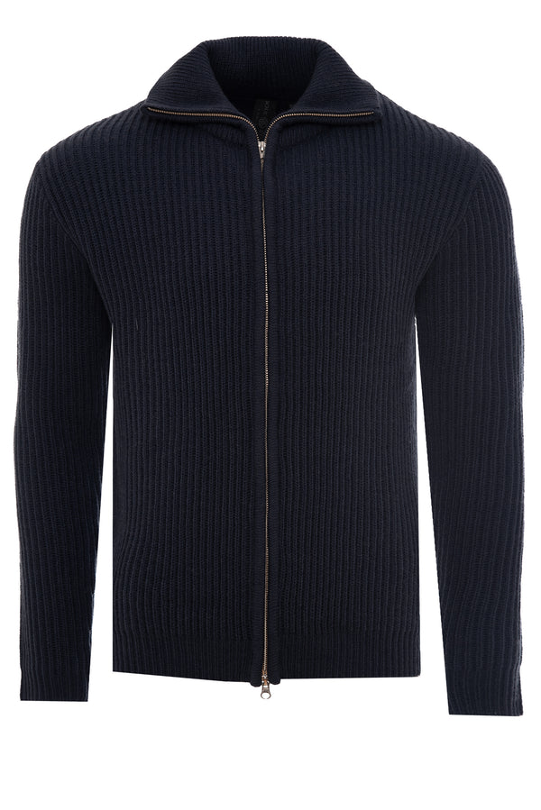 Soulstar Men's Textured Knit Zip Hoodie Grey Mel