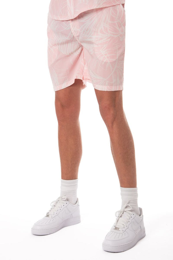 Soulstar Men's Tropical Print Shorts Pink