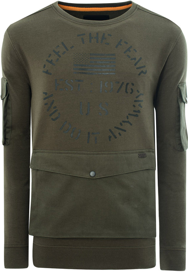 Soulstar Men's Utility Pocket Sweatshirt Navy