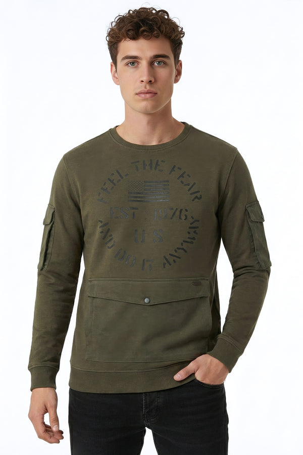 soulstar Men's Utility Pocket Sweatshirt Navy