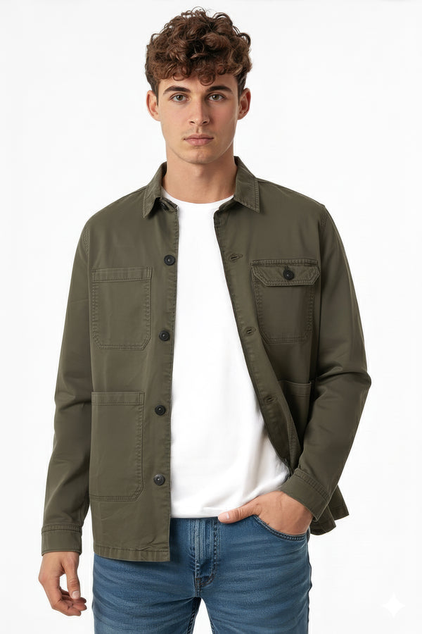 soulstar Men's Utility Shacket Black