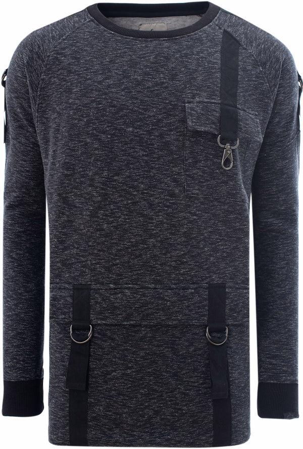 Soulstar Men's Utility Strap Sweatshirt Black