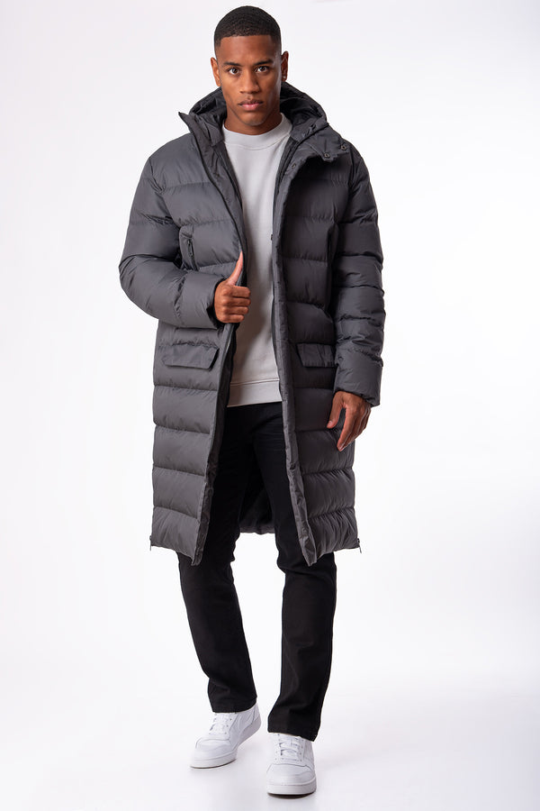soulstar Mid Longline Puffer Black